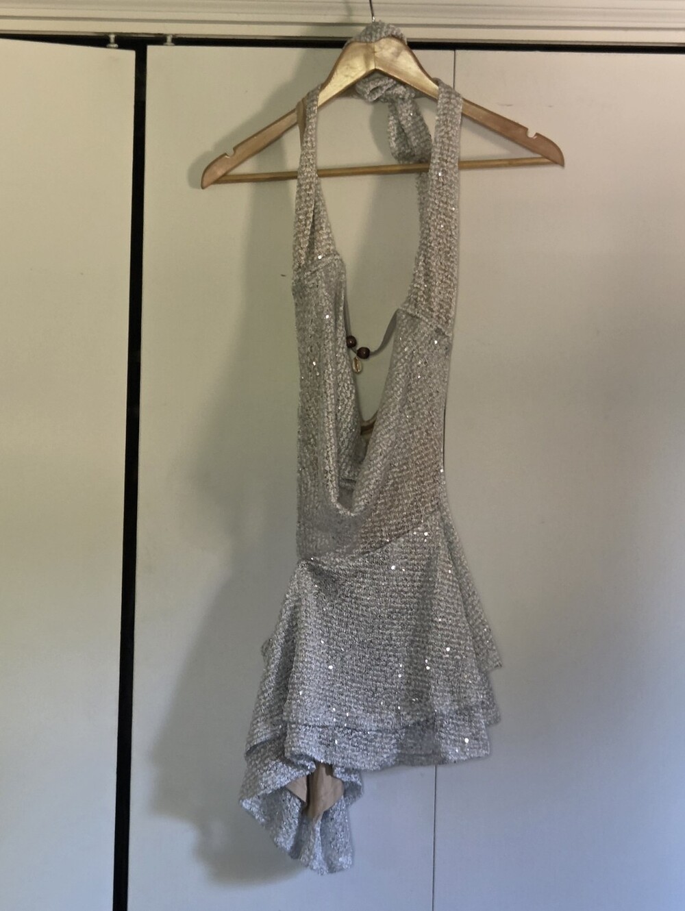 Outcast Silver Sequin Halter Dress